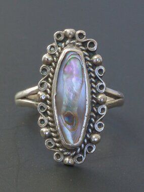 Sterling Silver Abalone Ring – Size 5.25